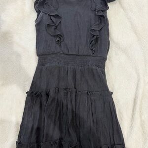 Charming Black Ruffle Kids Dress